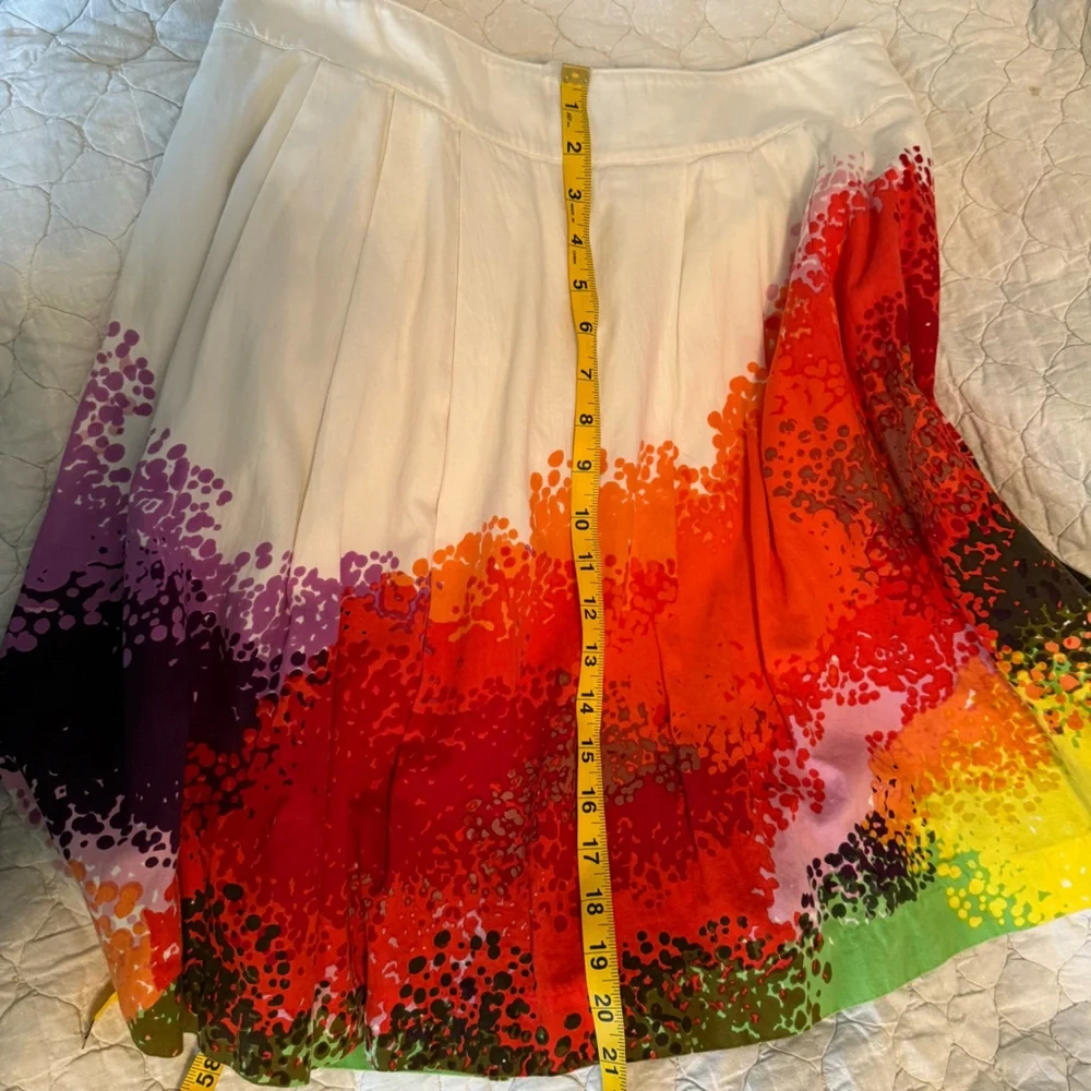 Anthropologie Cordelia 100% Cotton A-Line Knee Length Skirt Size 8 Moss Grotto - Picture 5 of 5